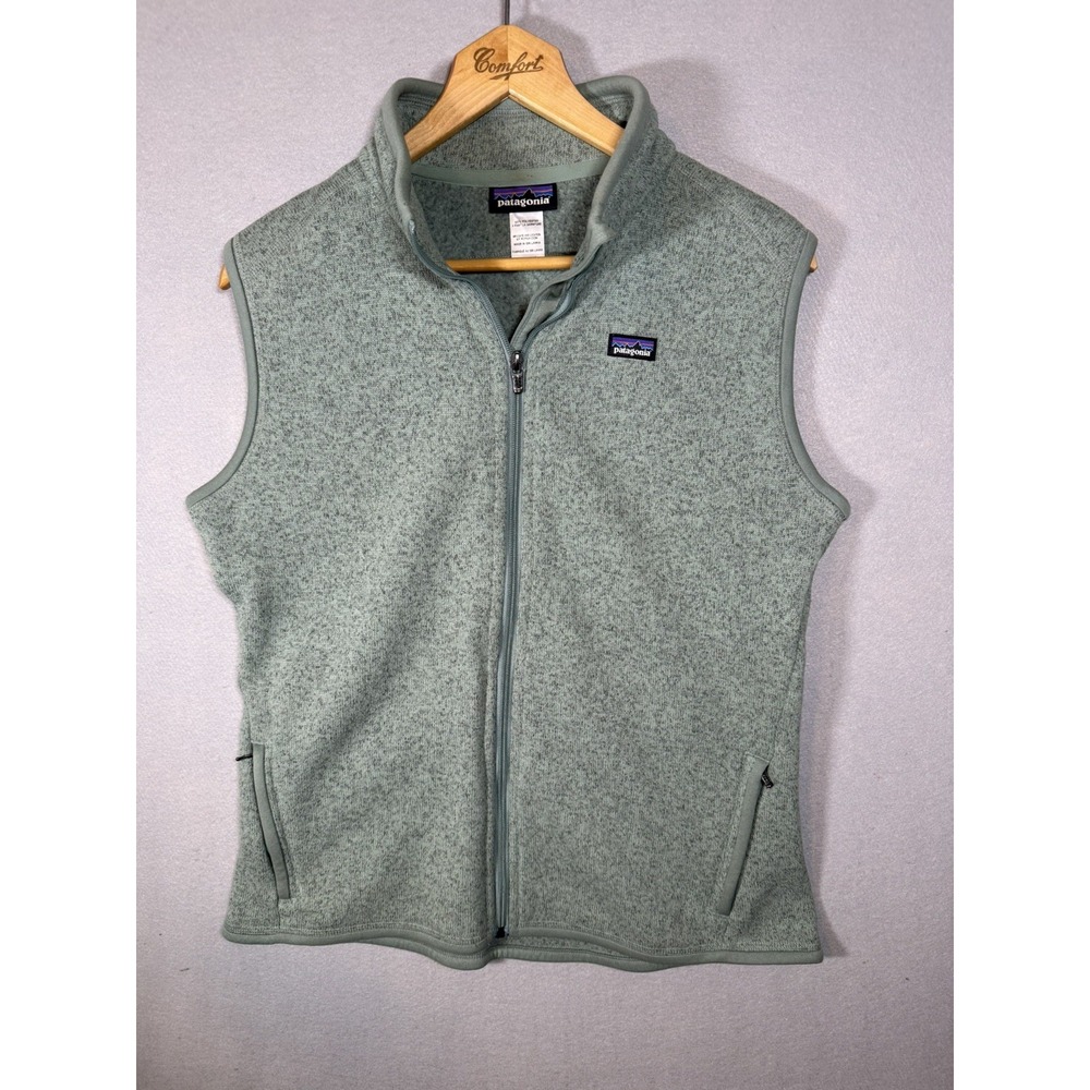 Patagonia Better Sweater Vest Heather Green Women's XL EUC Layers Outdoor Hike